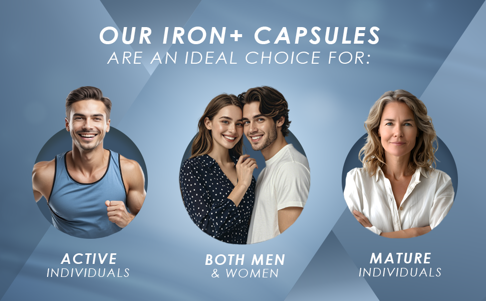 Ambrosial Iron Tablets High Strength 25mg| Iron Supplement for Women & Men| Blood Support & Helps Reduce Tiredness & Fatigue | Enhanced Absorption & Non - Constipating (Pack of 1-60 Capsules)