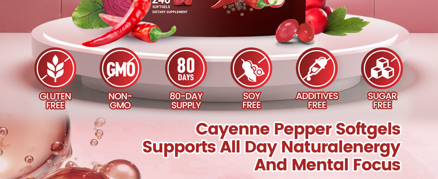 VivoNu 12-in-1 Cayenne Pepper Softgels Supplement, 80 Day Supply