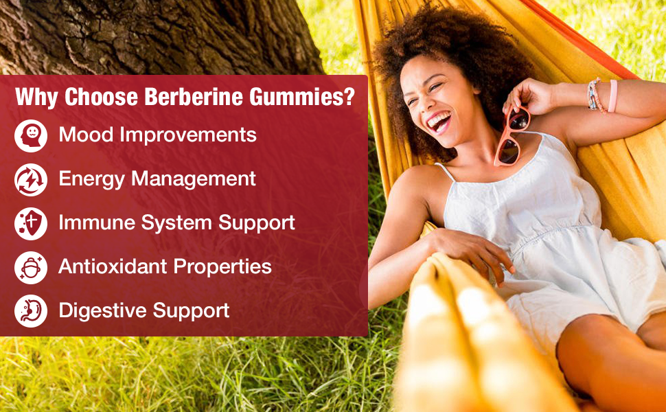 Berberine Gummies 2000mg - Natural Organic Berberine HCL Supplement - Vegan, Non-GMO, Gluten-Free - Delicious Raspberry Flavor - 120 Count