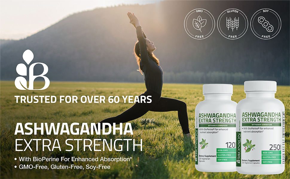 Bronson Ashwagandha Extra Strength Stress & Mood Support 120 Capsules