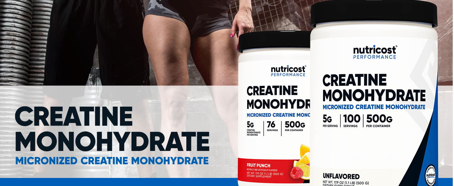 Nutricost Creatine Monohydrate Powder (Green Behemoth) 500 Gram