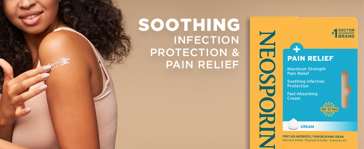 Neosporin + Pain Relief Dual Action First Aid Antibiotic Cream, 1 oz