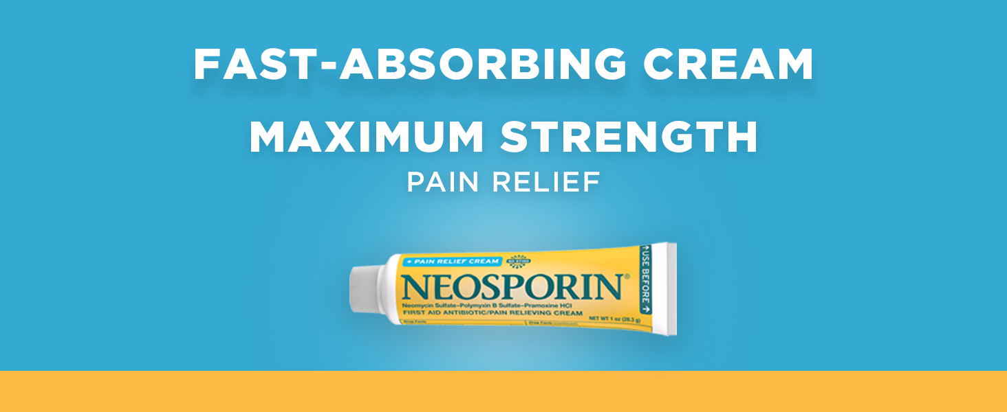 Neosporin + Pain Relief Dual Action First Aid Antibiotic Cream, 1 oz