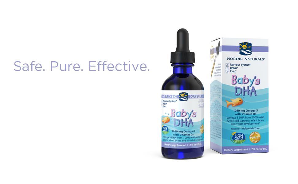 Nordic Naturals Baby’S DHA Supplement | 1050Mg Omega-3 Fish Oil EPA & DHA + 300 Iu Vitamind3 | Supports Brain Health & Vision | Unflavoured Fish Oil Liquid 60 ml