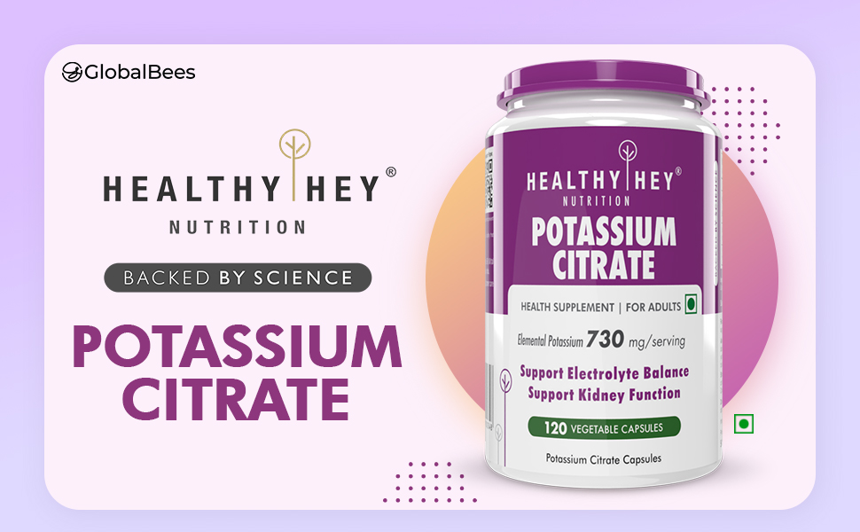 SaludyHey Nutrición de potasio Citrate -120 cápsulas vegetales