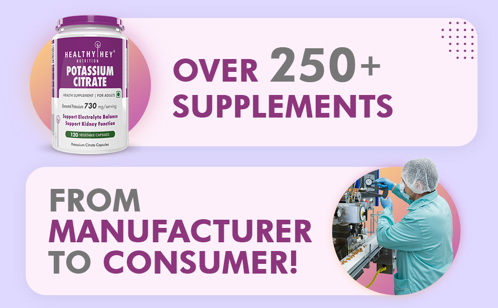 SaludyHey Nutrición de potasio Citrate -120 cápsulas vegetales