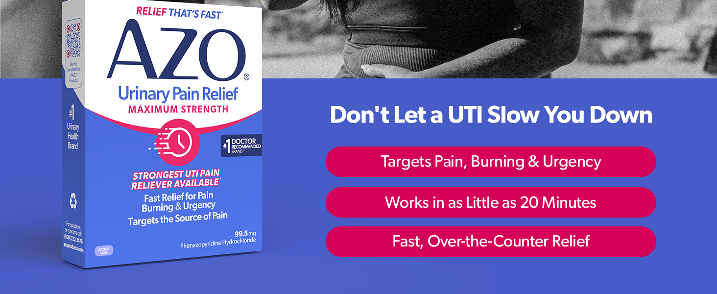 AZO Urinary Pain Relief Maximum Strength, Fast Relief of UTI Pain, 24 Count