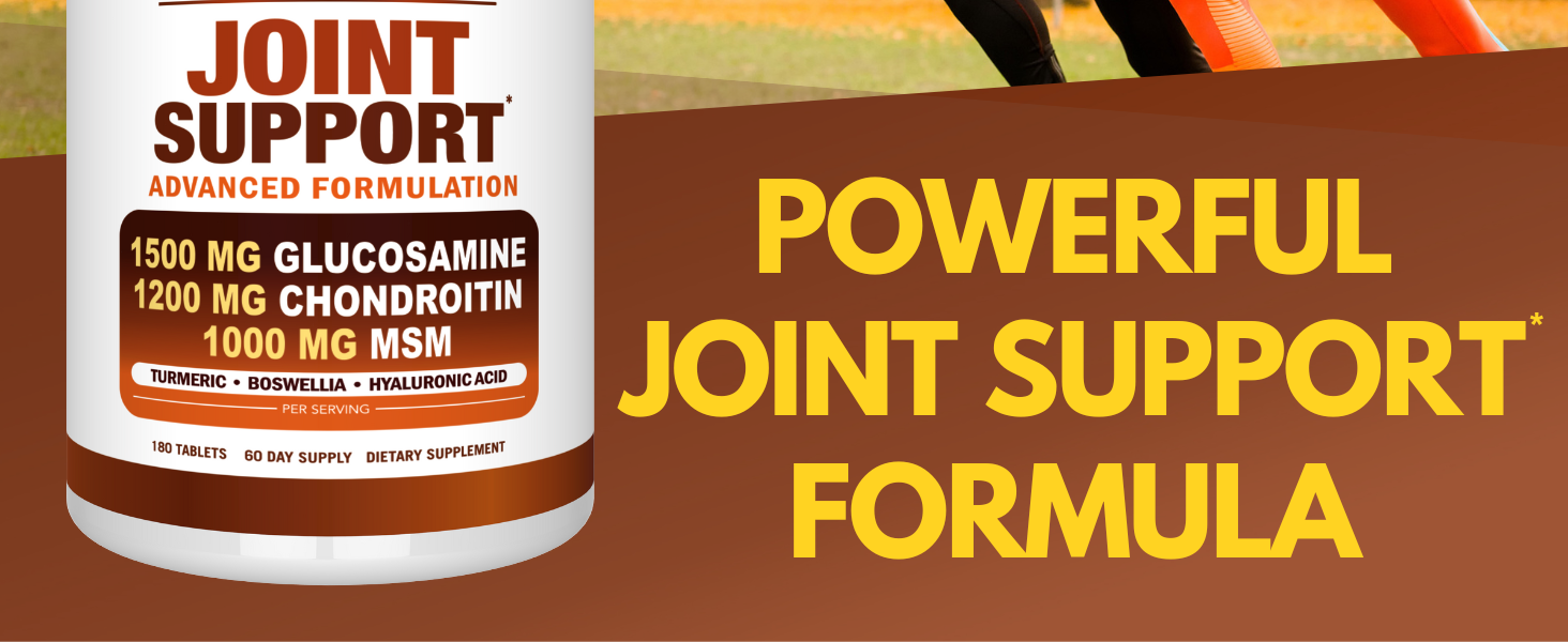 Arazo Nutrition Glucosamine Chondroitin Turmeric Msm Boswellia - Joint Support Supplement for Relief for Bones, Back, Knees, Hands (180 Tablets)