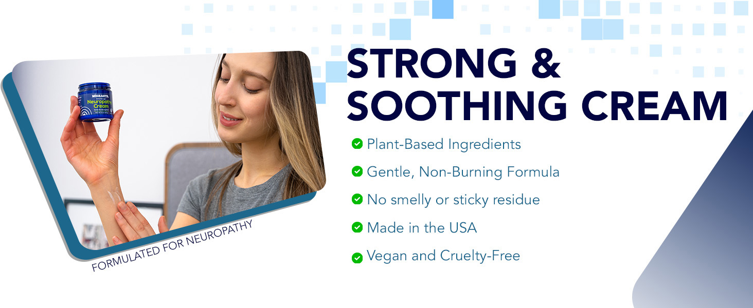 Migrastil Extra Strength Neuropathy Cream for Feet, Legs, & Hands. 4oz. USA
