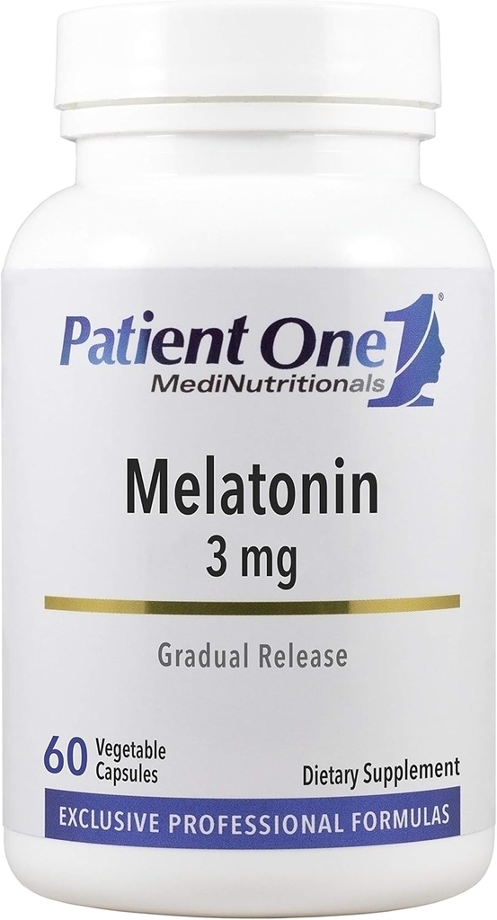 Paciente Melatonina 3 mg Extended Release ← Suplemento para apoyar el sueño y la relajación reparables* ← Ayuda natural al sueño
