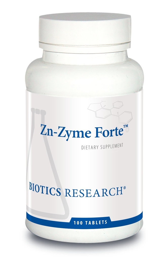 Biotics Research Zn-Zyme Forte 25 mg Zinc, Immune System Support, Optimal Cellular Function, Tablet-Based with Added antioxidants. 100 cuadros