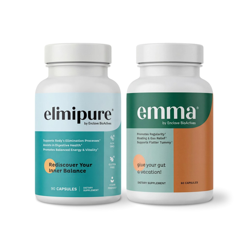 Emma Gut Health &amp; Elimipure Cleanse Bundle – Full Digestive Detox Bundle for Bloating, Metabolism, and Microbiome Support ← Leaky Gut Repair, Colon Cleanse & IBS Relief