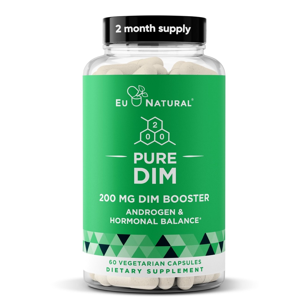 DIM Suplemento Puro 200 Mg para Mujeres o Hombres – Estrógeno hormonal Balance Suplemento de Energía, Fatiga, Estrés, Menopausia, Flashes calientes – Biodisponibilidad mejoradaPerina – 60 cápsulas suaves veganos