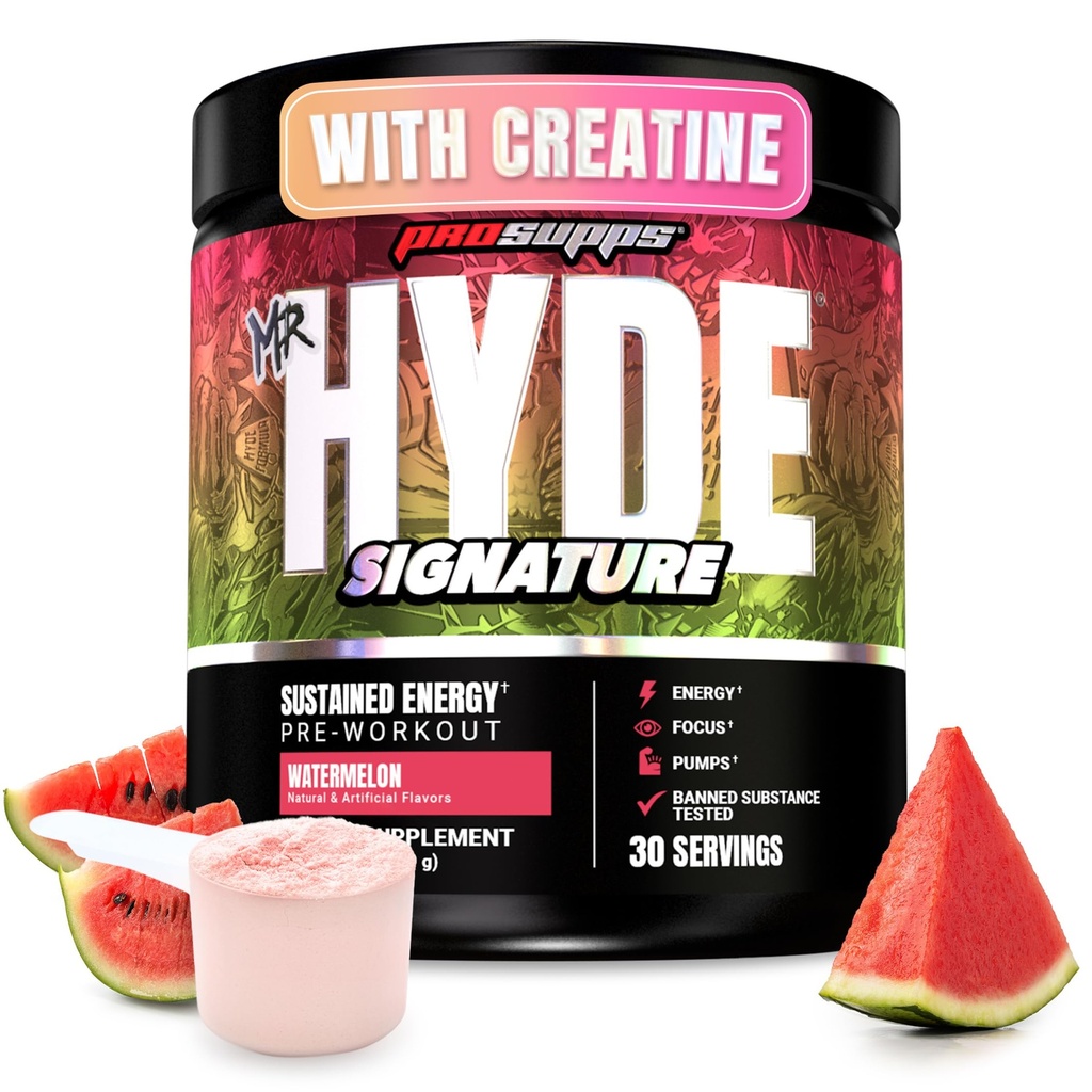 PROSUPPS Mr. Hyde Signature Pre Workout Powder with Creatine, Beta Alanine &amp; Caffeine - Performance, Energy &amp; Endurance - Clean Fitness &amp; Gym Supplements for Men &amp; Women (Watermelon, 30 Servings)