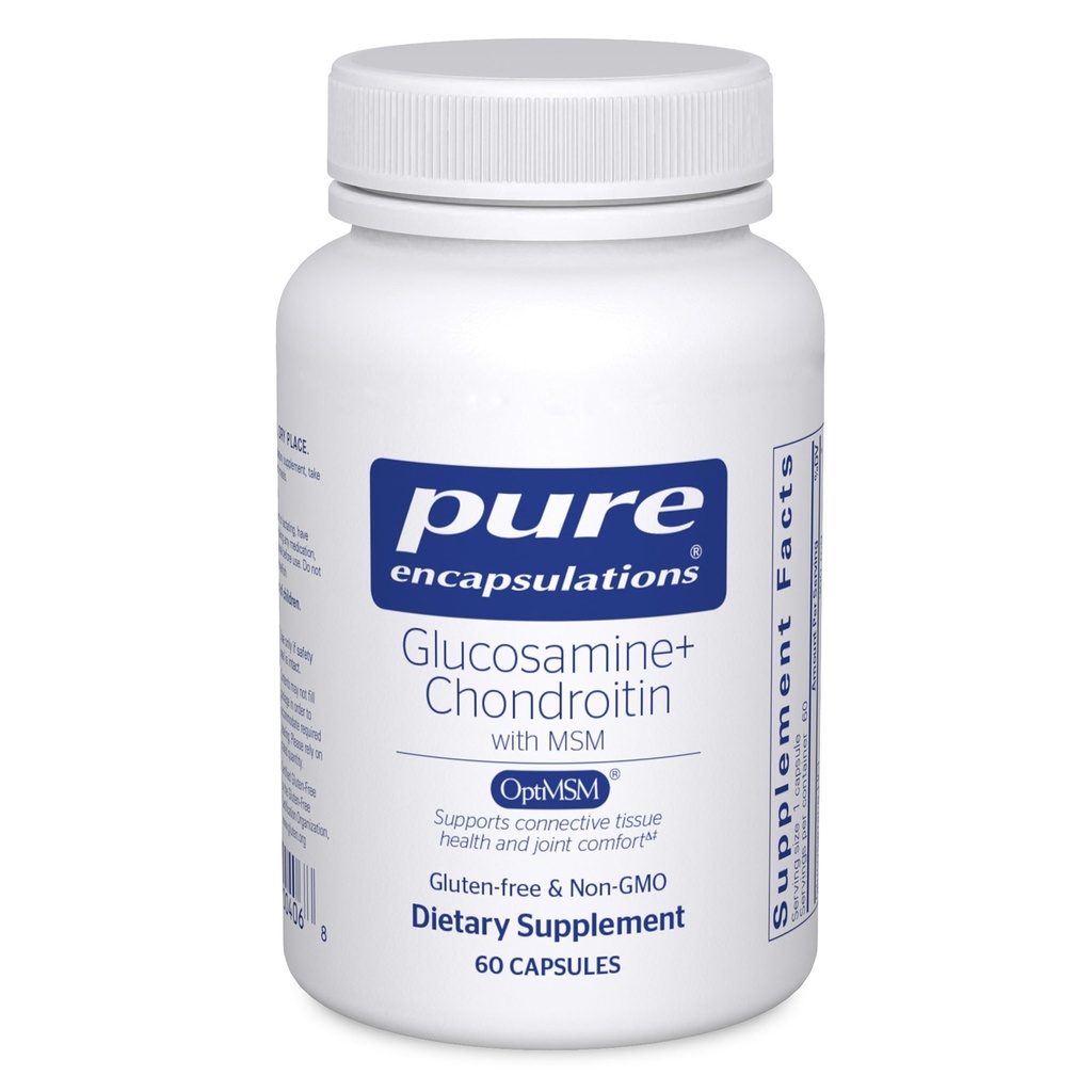 Pure Encapsulations Glucosamine Chondroitin with MSM - Supports Joint Health & Normal Cartilage Formation* - Maintains Enzyme Activity - Gluten-Free ' Non-GMO - 60 Capsules