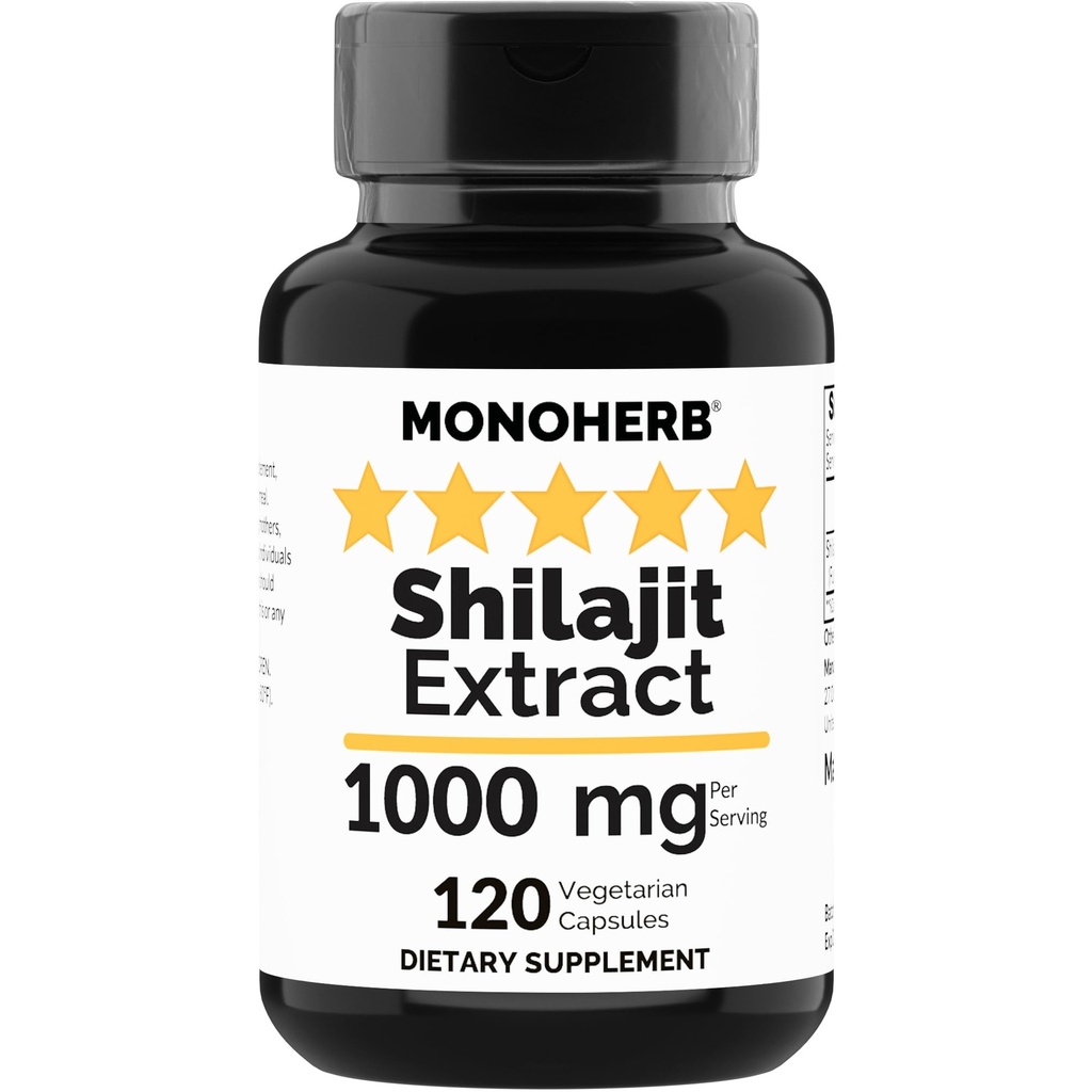 MONOHERB Shilajit Extracto 1000 mg - 120 cápsulas vegetarianas