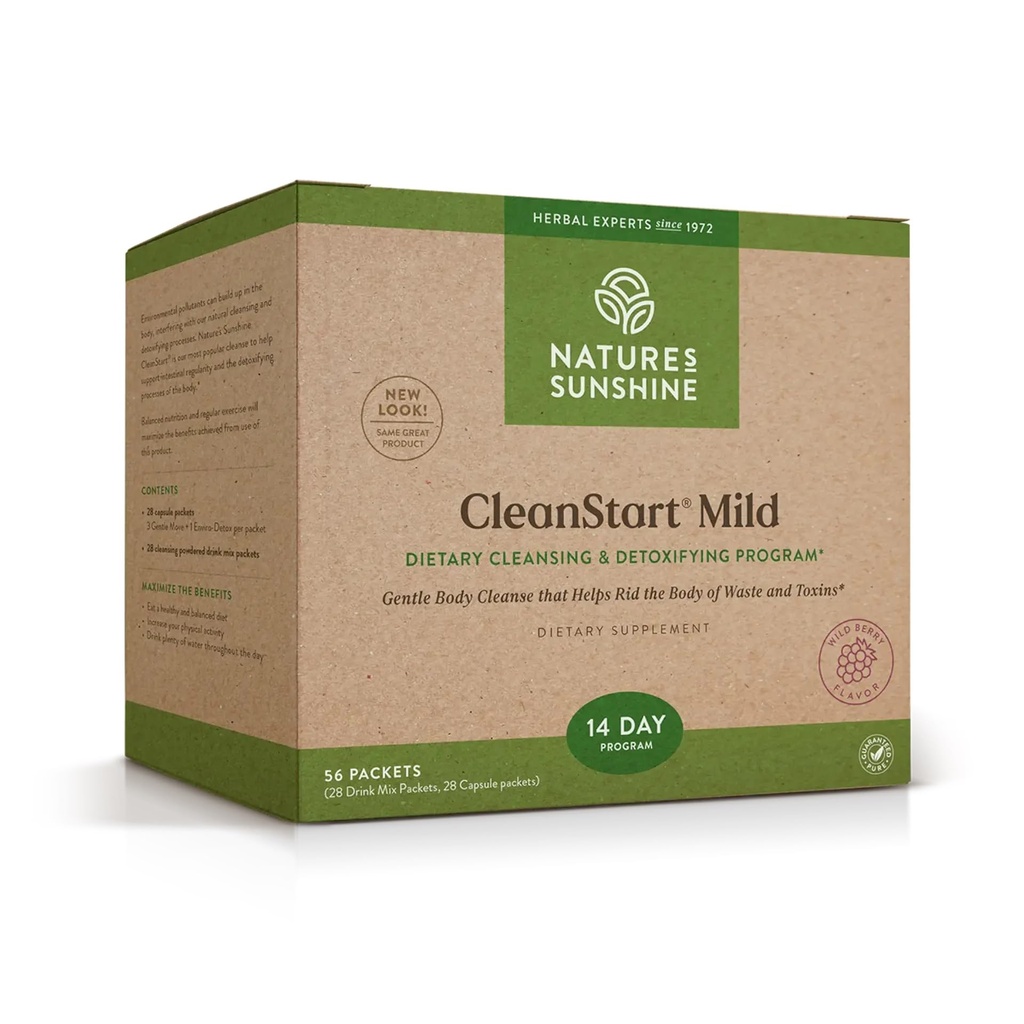 Sunshine CleanStart Mild, 56 Packets ← Powerful Herbal Detox que soporta la limpieza natural de todos los días del cuerpo
