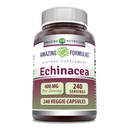 Fórmulas asombrosas Echinacea Suplemento Silencio 400 Mg per Serving TEN 240 Veggie Capsules Silencio No-OMG ANTE Gluten-Free TEN Made in USA