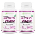 Max Absorption USDA Organic Milk Thistle Potent 5:1 Concentrated Extract (2000mg Strength) & Organic Dandelion Root ← Silymarin Antioxidant Flavonoid ← Liver Support Supplement (60 Count (Pack of 2))