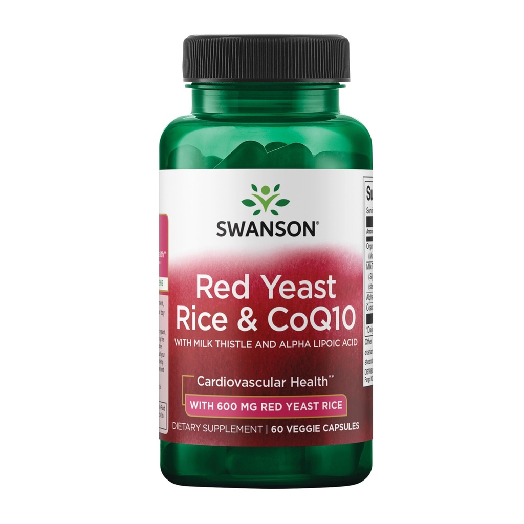 Swanson Rice tradicional de la levadura roja " CoQ10 con cardo de leche y ácido lipoico alfa 60 cápsulas