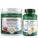 Productos de pureza JointGel (Berry Flavor) + HA Joint Formula Bundle Bioactive Collagen Peptides + MSM - Soporta Función Conjunta + Flexibilidad Mientras fortifica el cartílago conjunto - Ácido hialurónico +Más