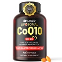 CoQ10-200mg-Softgels, 120 Servings Liposomal CoQ10 PQQ &amp; Black Pepper Extract for Maximum Absorption - Ultra Ubiquinone Coenzyme Q10 Suplemento Powerful Antioxidant Supports Hear-t &amp; Energy Boost