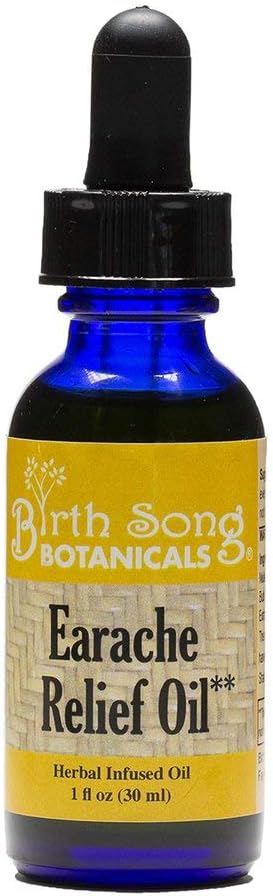 Botánicos de la Canción de Nacimientos Aceite de Oreja Herbal, Tiradas Naturales, Aglomerados con Flores de Ajo y Mullein, para niños de extracción de cera, adultos, bebé, 1oz Botella