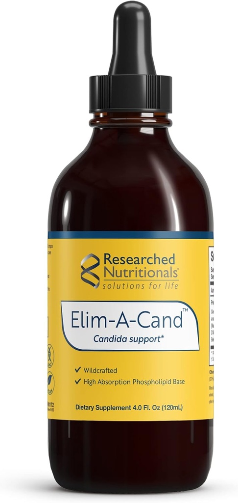 Nutricionales investigados Elim-A-Cand - Candida Support - Microbial " Gut Health Supplements with Berberine, Slippery Elm, Cinnamon Bark, PAU D'Arco " Marshmallow Root - Herbal Detox Tincture (4 Fl Oz)