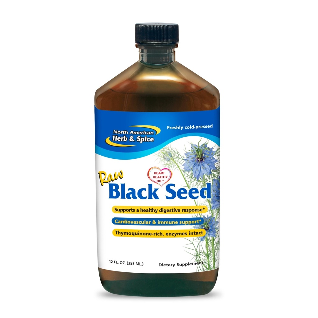 NORTH AMERICAN HERB &amp; SPICE Black Seed Oil - 12 fl oz - Digestive &amp; Immune Support - Contiene Oreganol P73 Oregano Oil &amp; Rosemary Oil - Non-GMO - 72 Servings