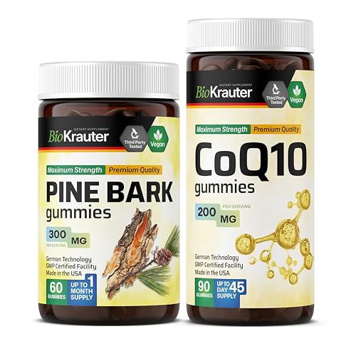 BIO KRAUTER Pine Bark 60 Gummies &amp; CoQ10 90 Gummies