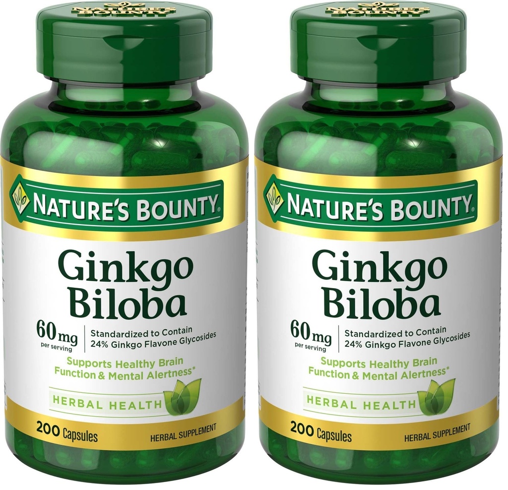Bounty Ginkgo Biloba 60 Mg, 200 capsules (17243) (Pack of 2)