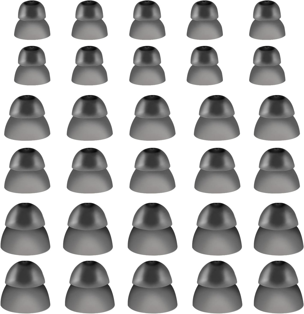 30 Pcs Ayuda de oído de silicona Domes ayuda auditiva Domes ayuda auditiva Domas de poder Consejos de oído para Resound Seguro Estilo de cuerda RIC RITE y Open Fit Amplificador de oído (Large, Medium, Small)