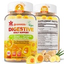 Ginger Chews Gummies for Nausea &amp; Digestive Support, Stomach Relief, Sugar Free with Turmeric,Odorless Garlic, Quercetin, Vitamina D3,Digestive Supplements for Occasional Bloating & Gas, 2Pack