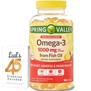 Spring Valley Omega-3 Fish Oil Soft Gels, 1000 mg, 180 Conde, Suplemento dietético, Omega-3 Fatty Acids Agrupar con Lual 45 Diabetes Decodificados