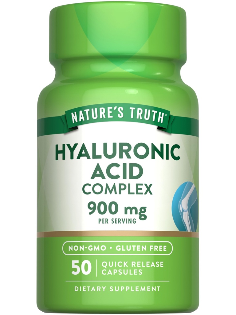 Verdad de la naturaleza Ácido hialurónico con Collagen &amp; MSM TEN 900mg TEN 50 cápsulas TENIDO NO GMO &amp; Gluten Suplemento Libre