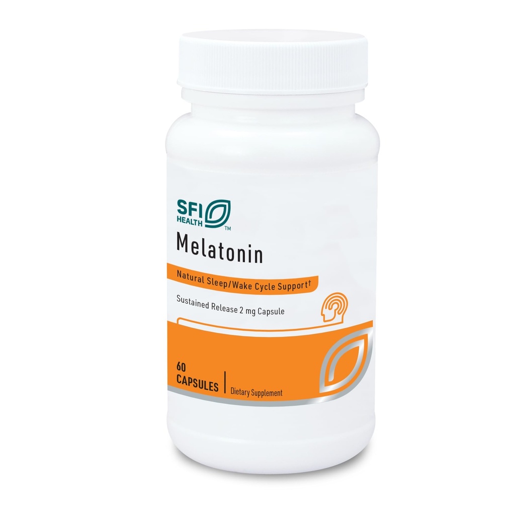 Klaire Labs SFI Health Melatonin-SR - Sustained 'Time Release' Melatonin 2mg Capsules - Sleep Support for Men &amp; Women (60 Capsules)
