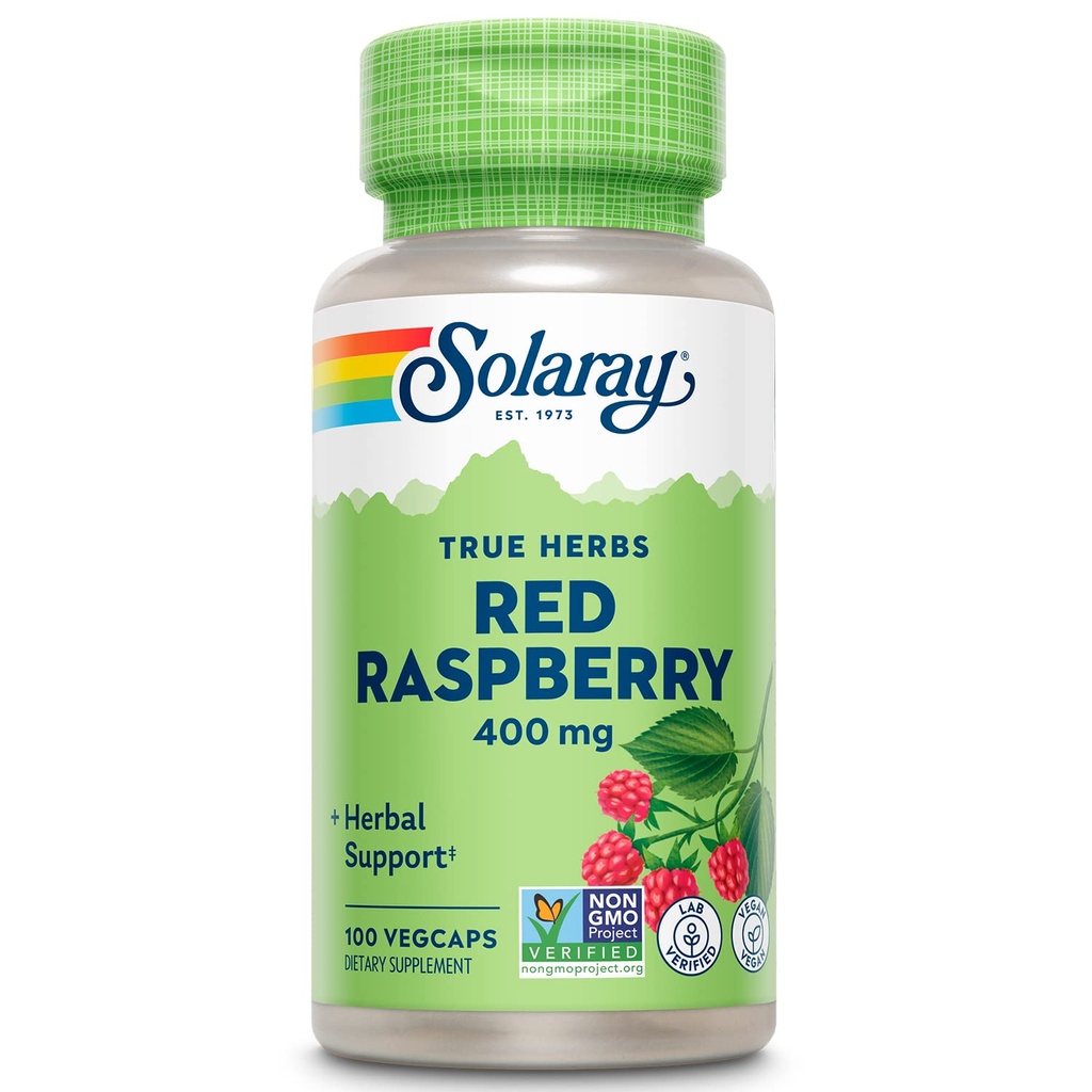 SOLARAY Red Raspberry Leaves Capsules, 400 mg  durable 100 Count