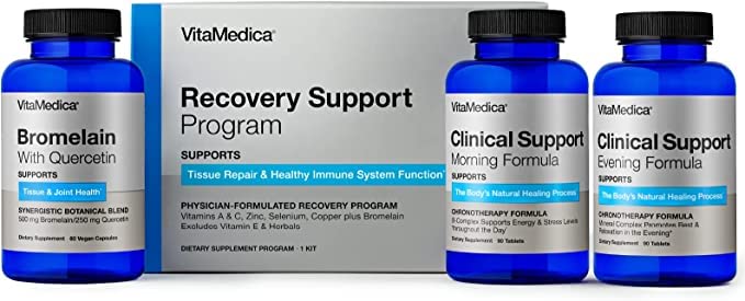 VitaMedica ← Recuperación Programa de Soporte Silencio Natural Post Cirugía Soporte Suplementos ← Apoyo Clínico Anterior Bromelain with Quercetin ← Arnica Montana ← Vitamina A, Vitamina C, Zinc TEN Gluten Free TEN Made in USA