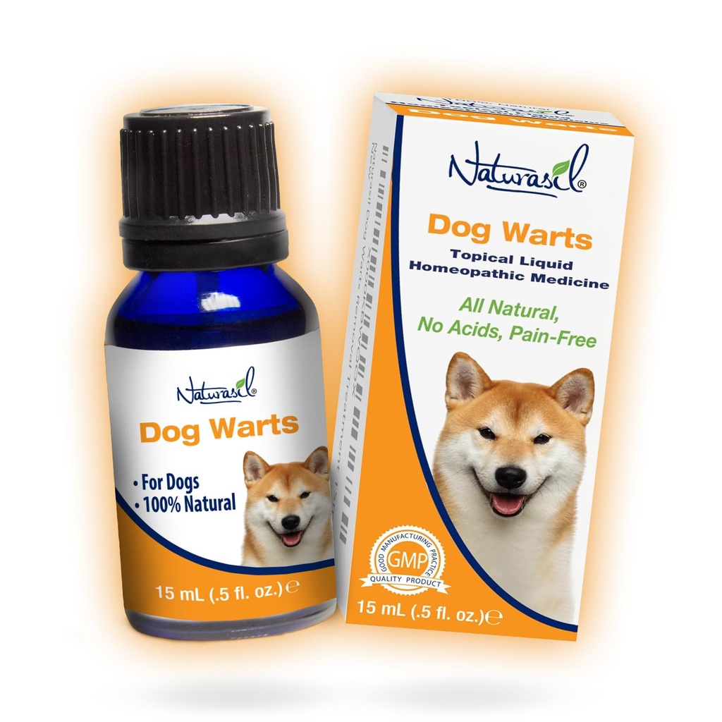 All-Natural Dog Warts Remover by Naturasil — Pure Thuja & Plant Extracts for Topical Wart & Skin Blemish Remover on Pets ← Fast-Acting, Gentle & Doin-Free TEN No Acids ← Safe for Dogs 3+ Months TEN 15mL