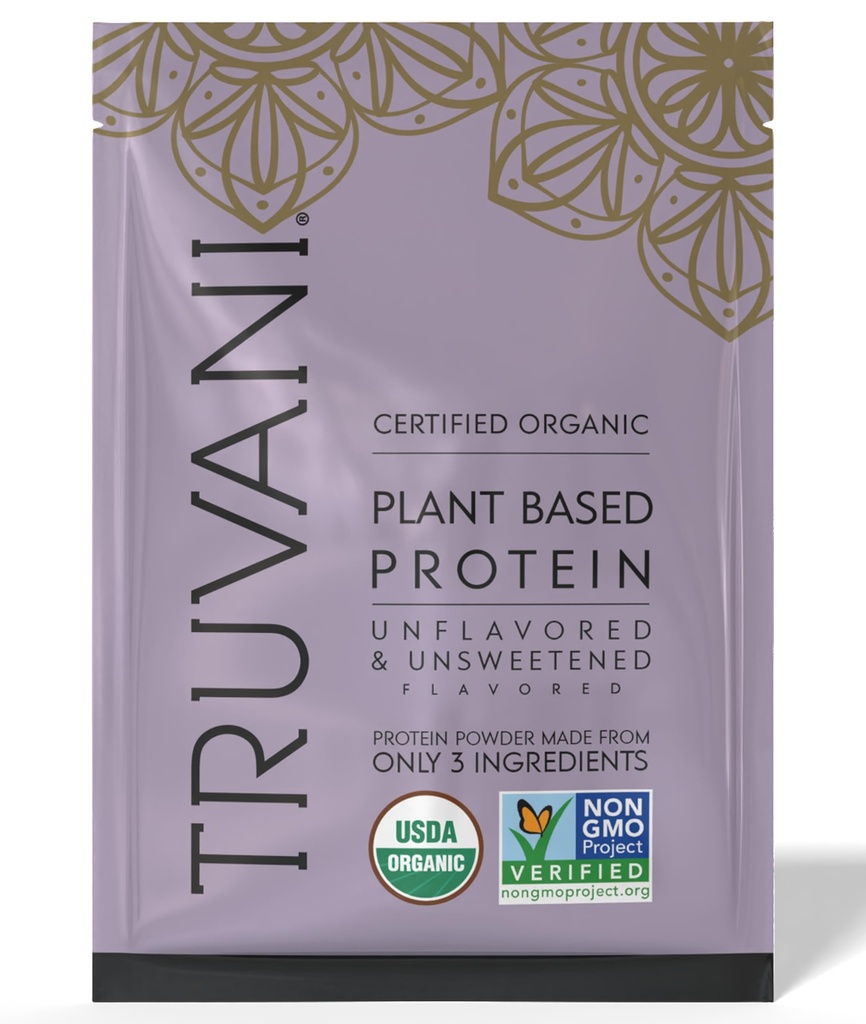 Truvani Vegan Pea Protein Powder  Desflavored Silencio 20g Orgánica Planta Basada Proteína Silencio 1 Servir Silencio Keto Silencio Gluten &amp; Dairy Free TEN Low Carb Silencio No Añadido Sugar