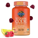 Garden of Life Vitamin Code D3 " K2 Gummies with Prebiotics and Probiotics - Bone Health, Immune Health, and Digestive Support, Non-GMO, Gluten-Free, Raspberry Lemon Flavor, 45 Gummies