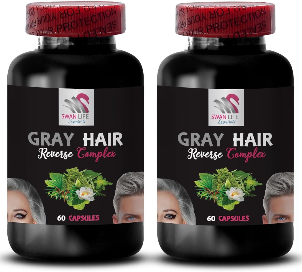 Cuerda de pequeÃ±o - Gris Hair Rejuvenation - PeluquerÃ a Rejuvenecimiento, PeluquerÃ±o Pigmentation, Color Enhancing, Revive Color Natural, Restablecimiento del cabello, Brilliance del cabello 2 Botellas 120 Capsules