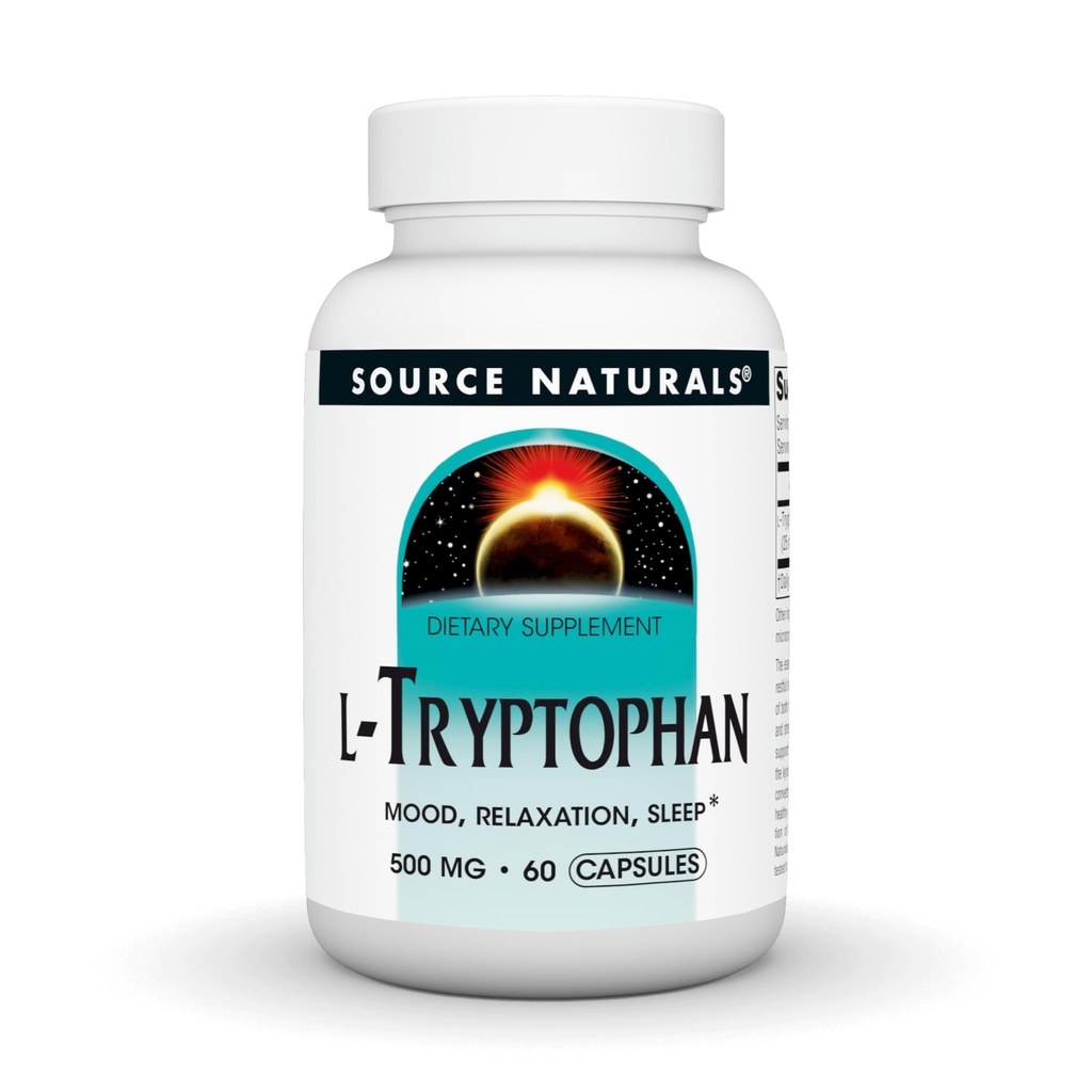 Fuente Naturales L-Tryptofan, para Mood, Relax y Dormir*, 500mg - 60 cápsulas