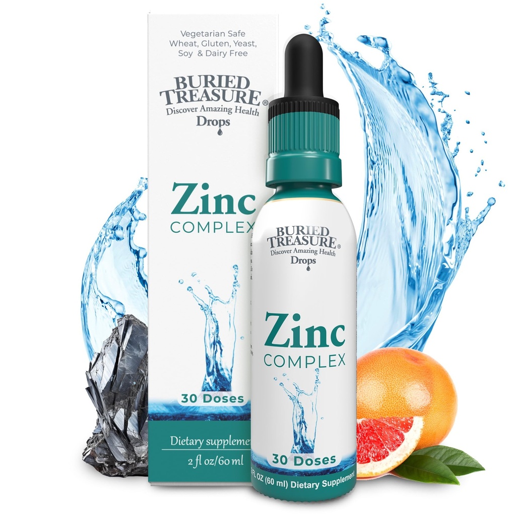 Tesoro Buried Zinc Complex Drops - 30 Servings, 2 fl oz, Efficient and Bioavailable Zinc Supplement