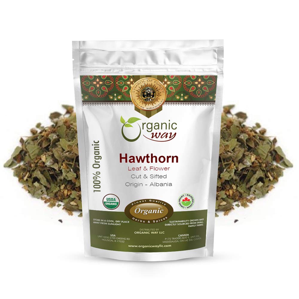 Orgánica Hawthorn Leaf and Flower Cut " Sifted (Crataegus monogyna) - Herbal Tea ← European Wild-Harvest ⋅ USDA " Kosher Certified ¦ Non GMO " Gluten Free TEN Origin - Albania (4 Oz)