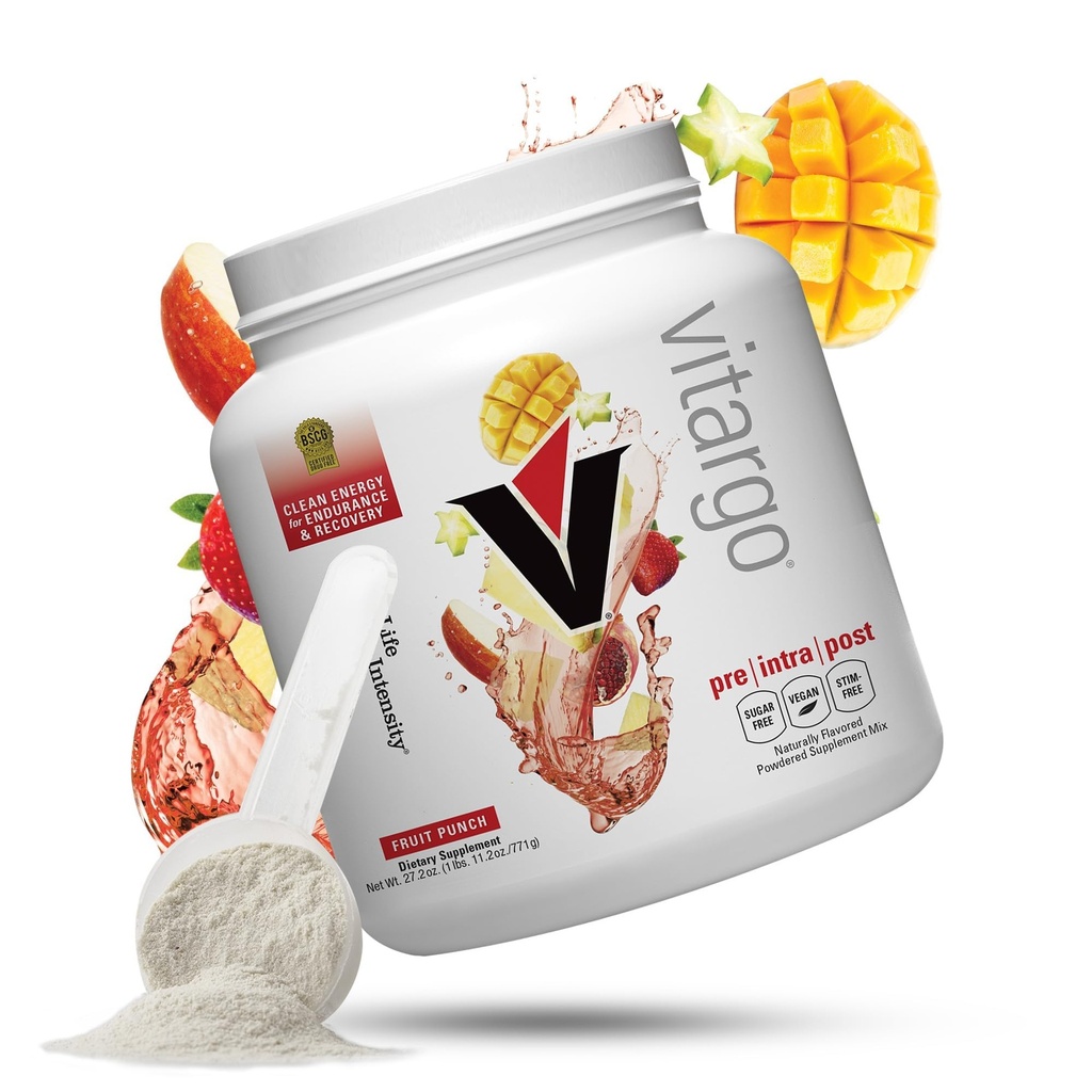 Vitargo Carbohydrate Powder, 2X Faster Muscle Glycogen Replenishment, 1.7 LB Fruit Punch, Pre, Intra &amp; Post, Sugar-Free Complejo Carb Powder for Recovery, Endurance &amp; Muscle Gain, Made in USA