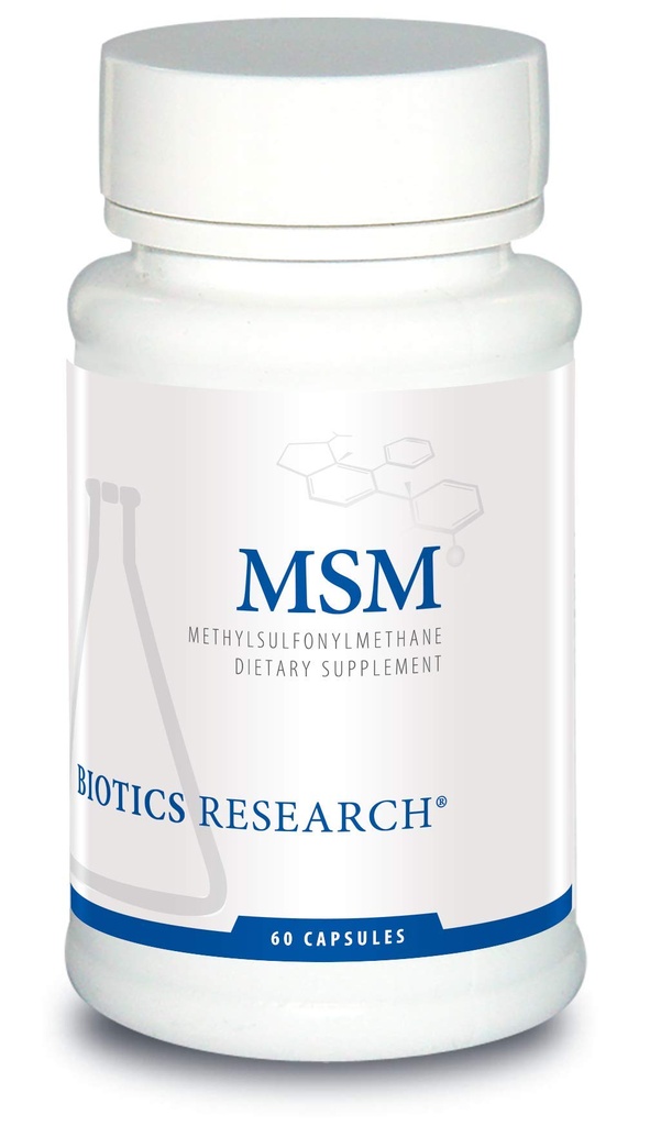 Biotics Research MSM Potent Sulfur Supplement, Collagen Production, Healthy Hair, Skin & Nails, Muscle and Joint Comfort. 60 cápsulas