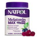 Natrol Melatonin 10mg Suplemento de Ayuda para el sueño, 80 Conde MelatoninMax Gummies, Blueberry Flavor, 10 mg Melatonin Gummies para la insomnio ocasional, 80 Day Supply