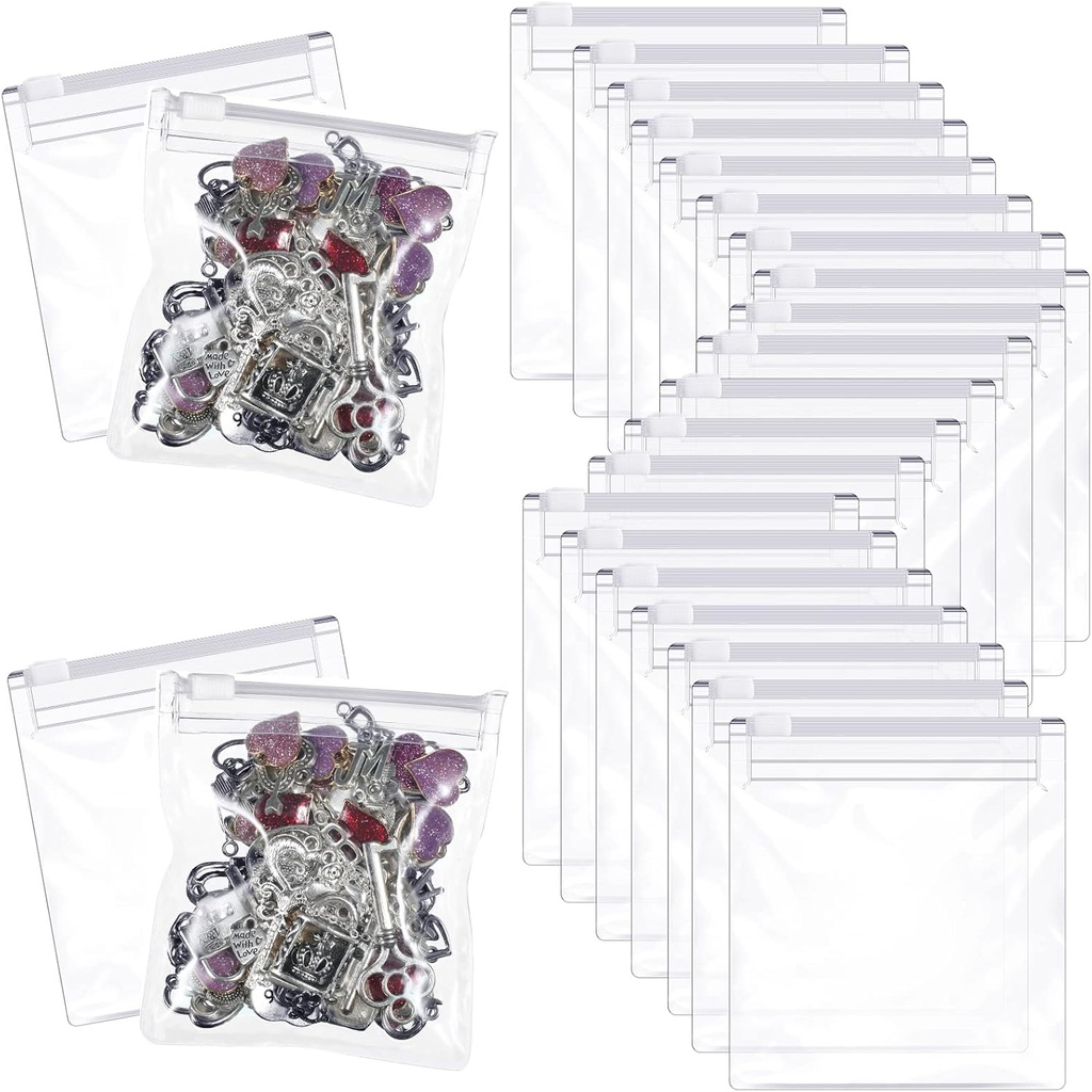 Pill Pouch Bags Zippered Pill Pouch Reusable Pill Baggies Clear Plastic Pill Bags Self Sealing Travel Medicine Organizer Storage with Slide Lock for Cod Liver Oil, Pills and Small Items (36 piezas)
