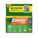 Zyrtec 24 horas Alivio de Alergia Tabletas, Antihistamina Indoor &amp; Anti Alergia al aire libre Medicina + Cetirizina HCl, Alivio de Runny Nose, Sneezing, " Ojos picantes, Paquetes individuales, 14 x 1 ct Packets